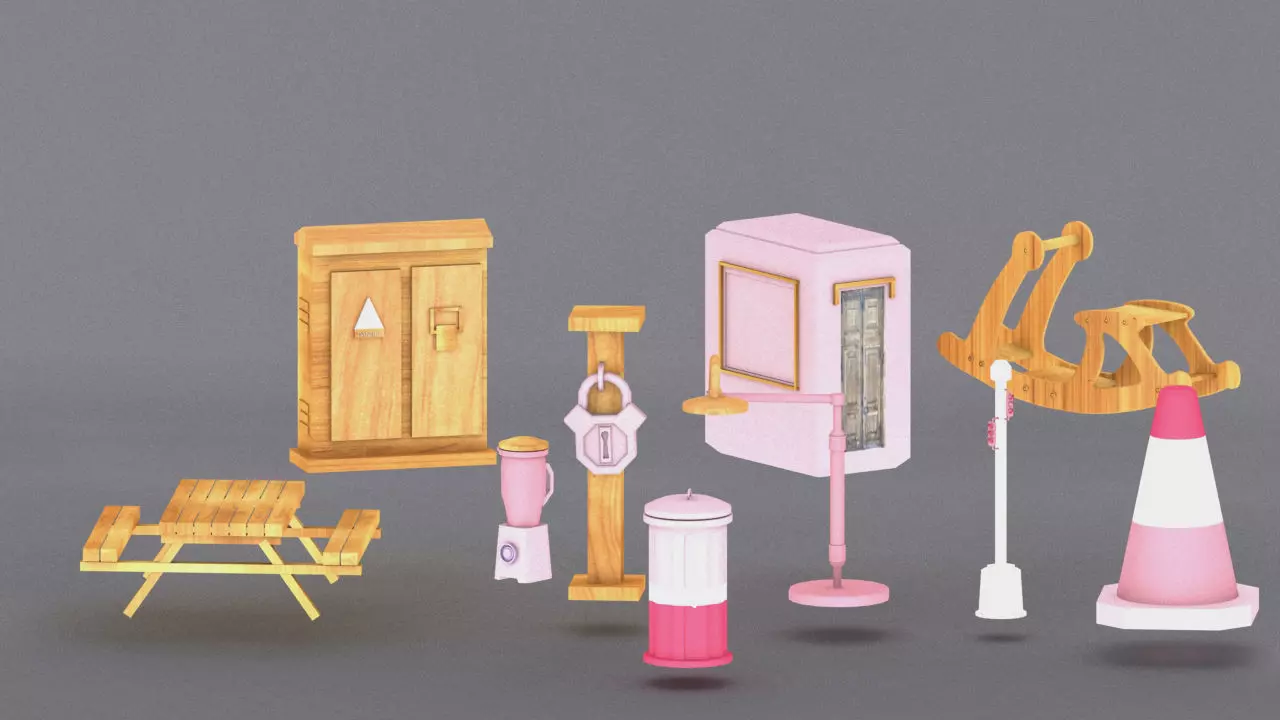 Game Assets Low-poly 3D model_0