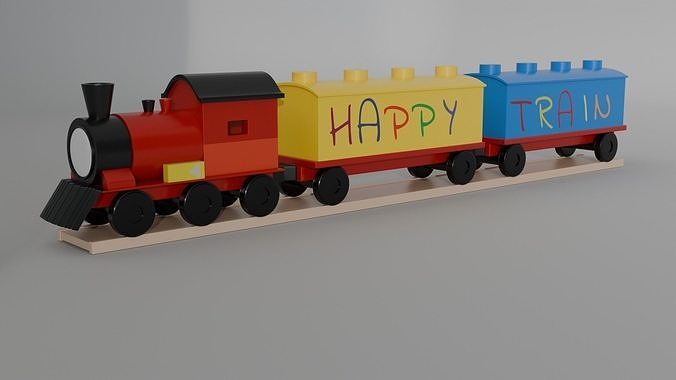 Building Train Set Low-poly 3D model