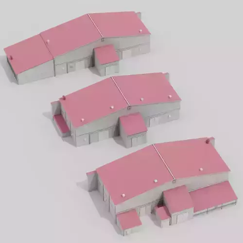 Aircraft Hangar Exterior Pack 2 Low-poly 3D model