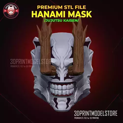 Hanami Mask - Jujutsu Kaisen Cosplay Helmet - Halloween Costume 3D print model