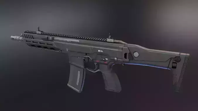 Hk433 Assault Rifle Low-poly 3D model