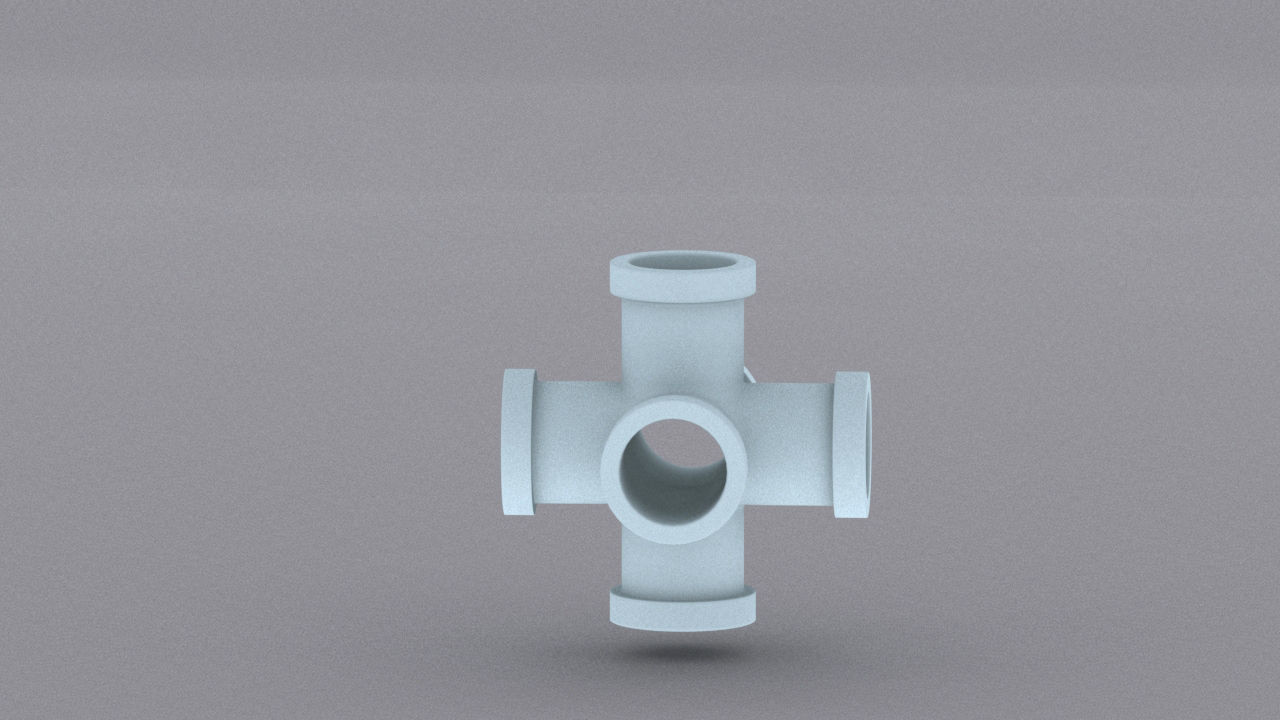 Pipe fittings Low-poly 3D model_4
