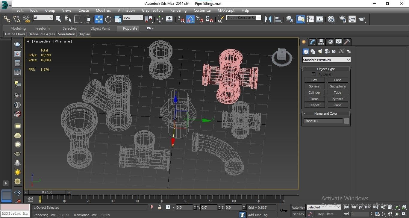 Pipe fittings Low-poly 3D model_17