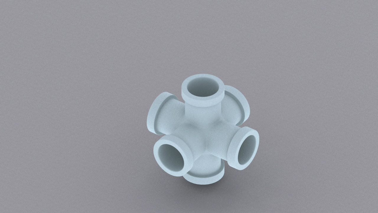 Pipe fittings Low-poly 3D model_5