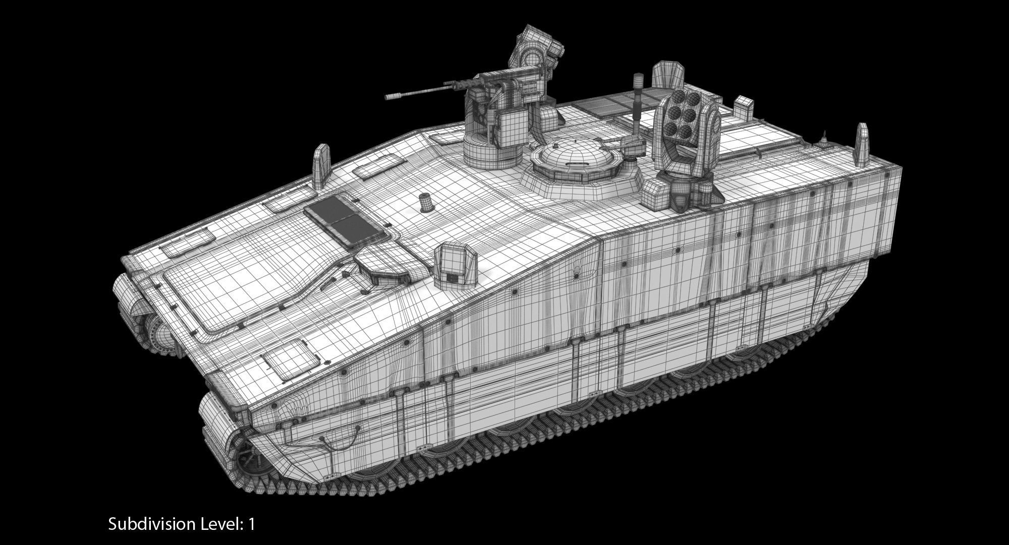 CV90 Armadillo Low-poly 3D model_14