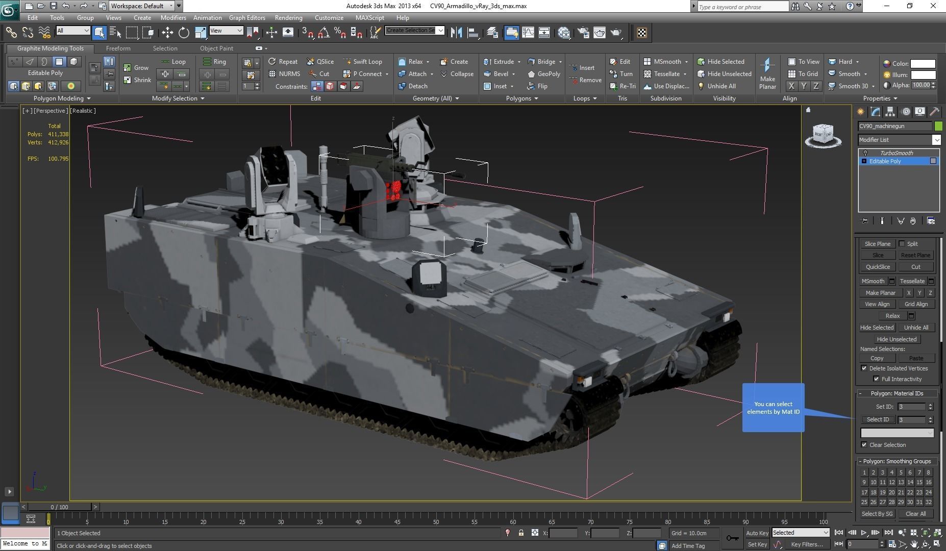 CV90 Armadillo Low-poly 3D model_35