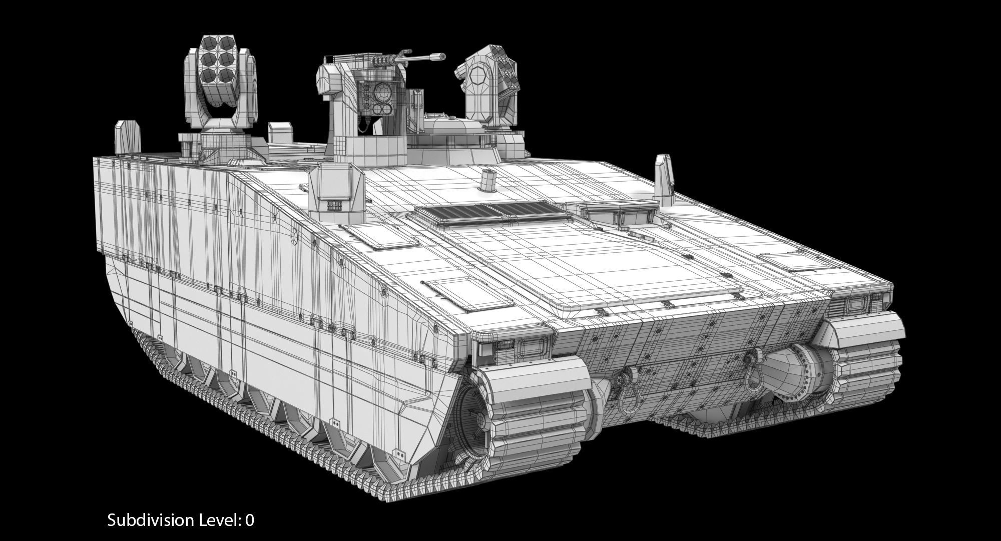 CV90 Armadillo Low-poly 3D model_4