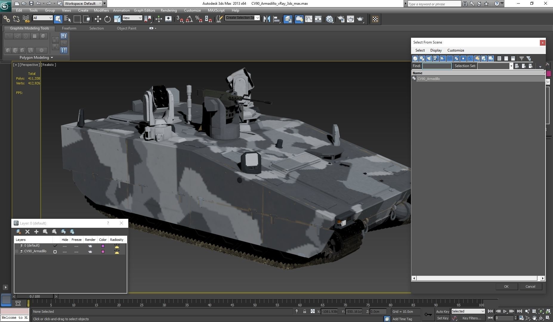 CV90 Armadillo Low-poly 3D model_37
