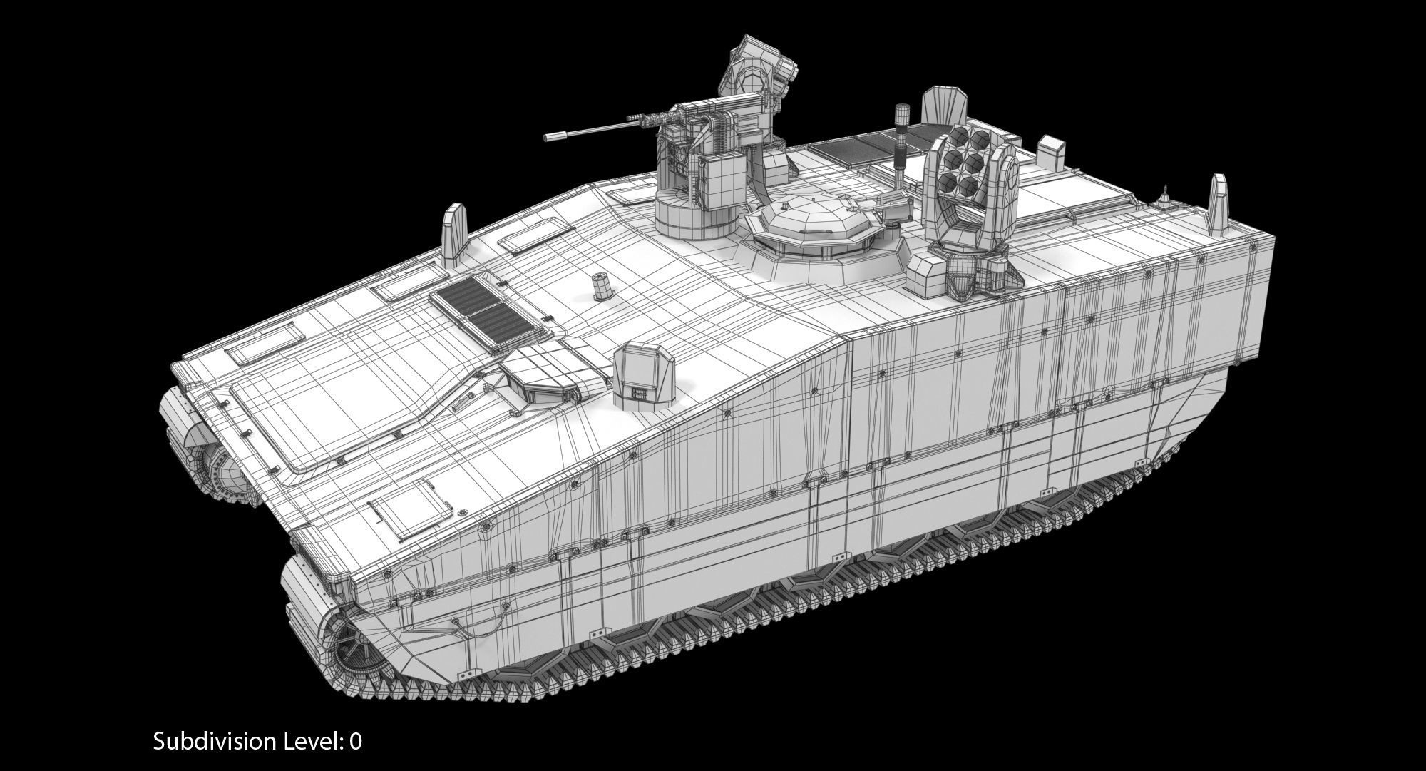 CV90 Armadillo Low-poly 3D model_13
