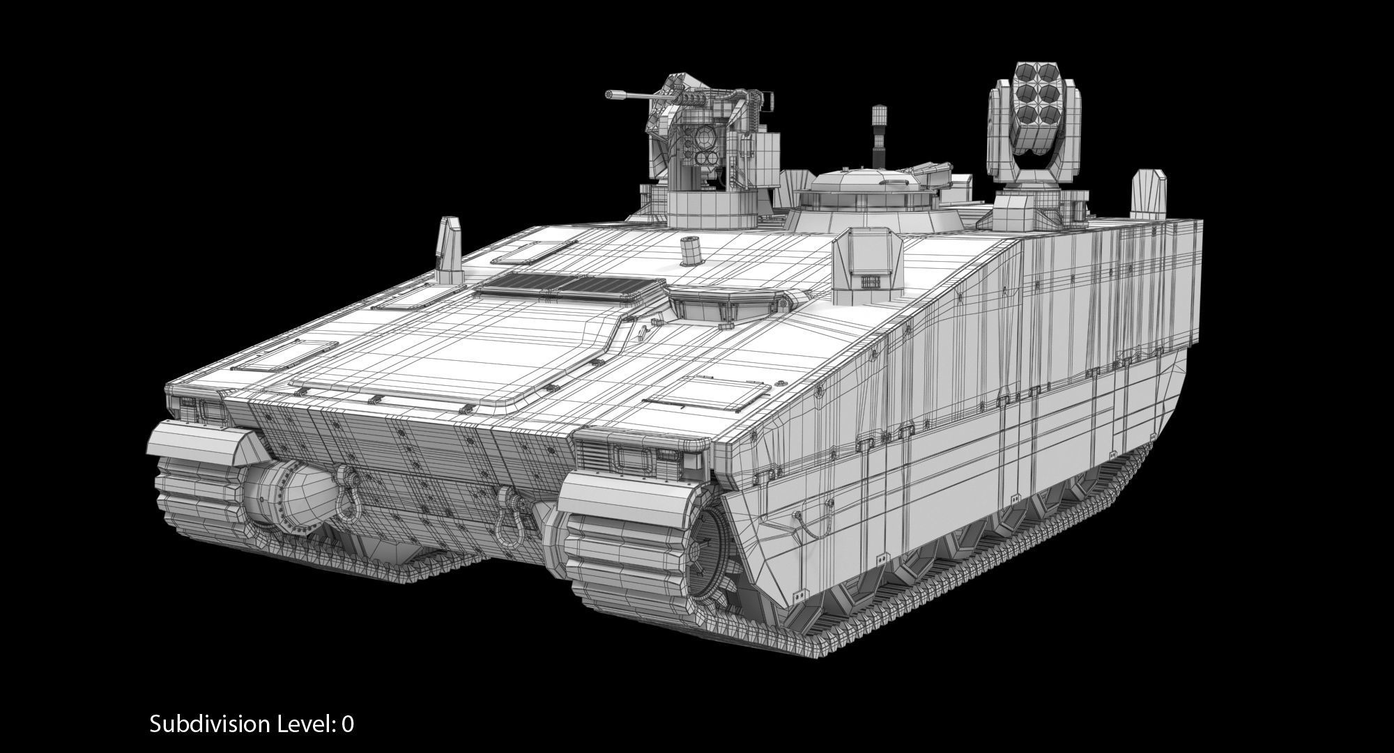 CV90 Armadillo Low-poly 3D model_10