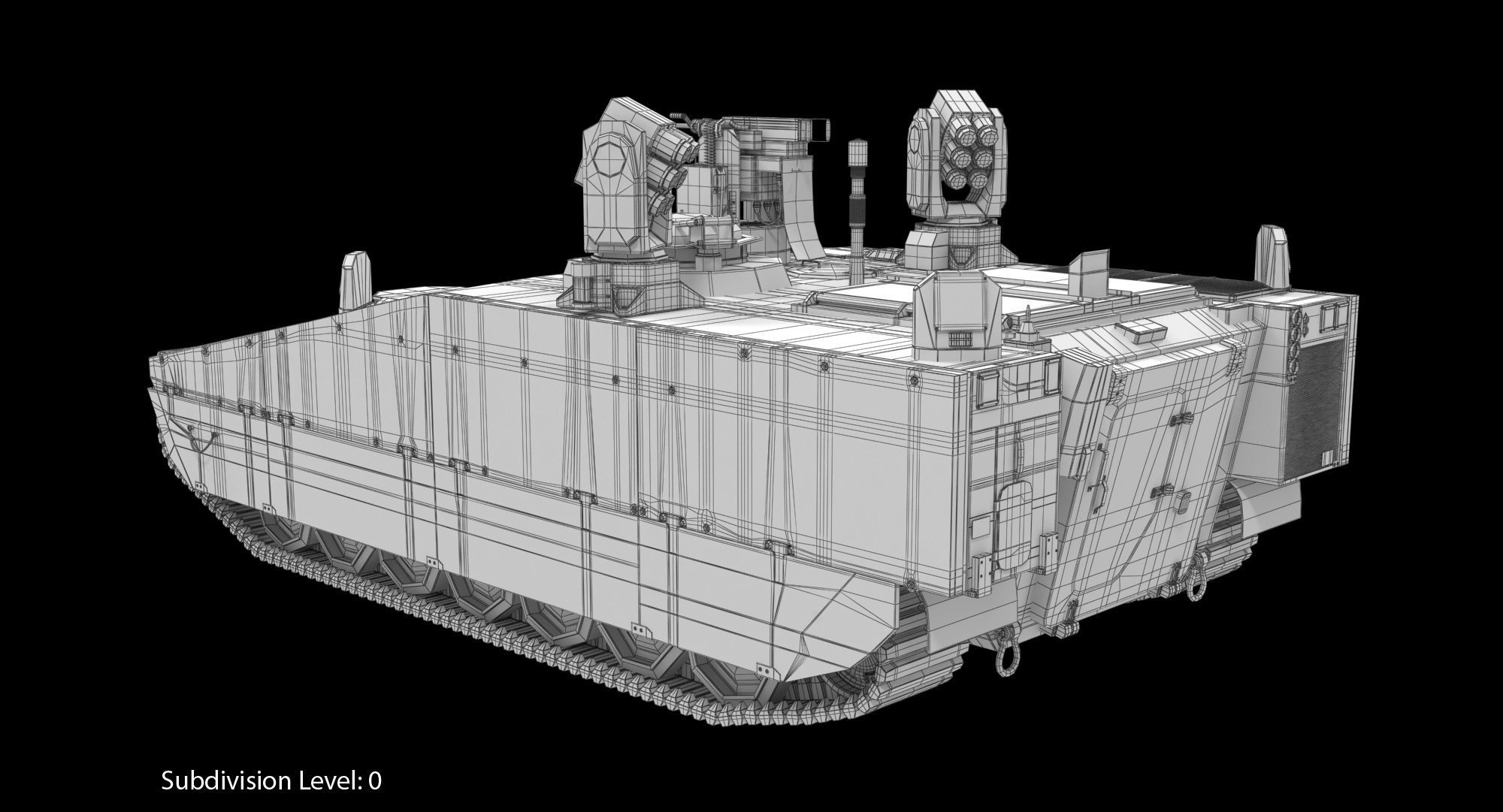 CV90 Armadillo Low-poly 3D model_16