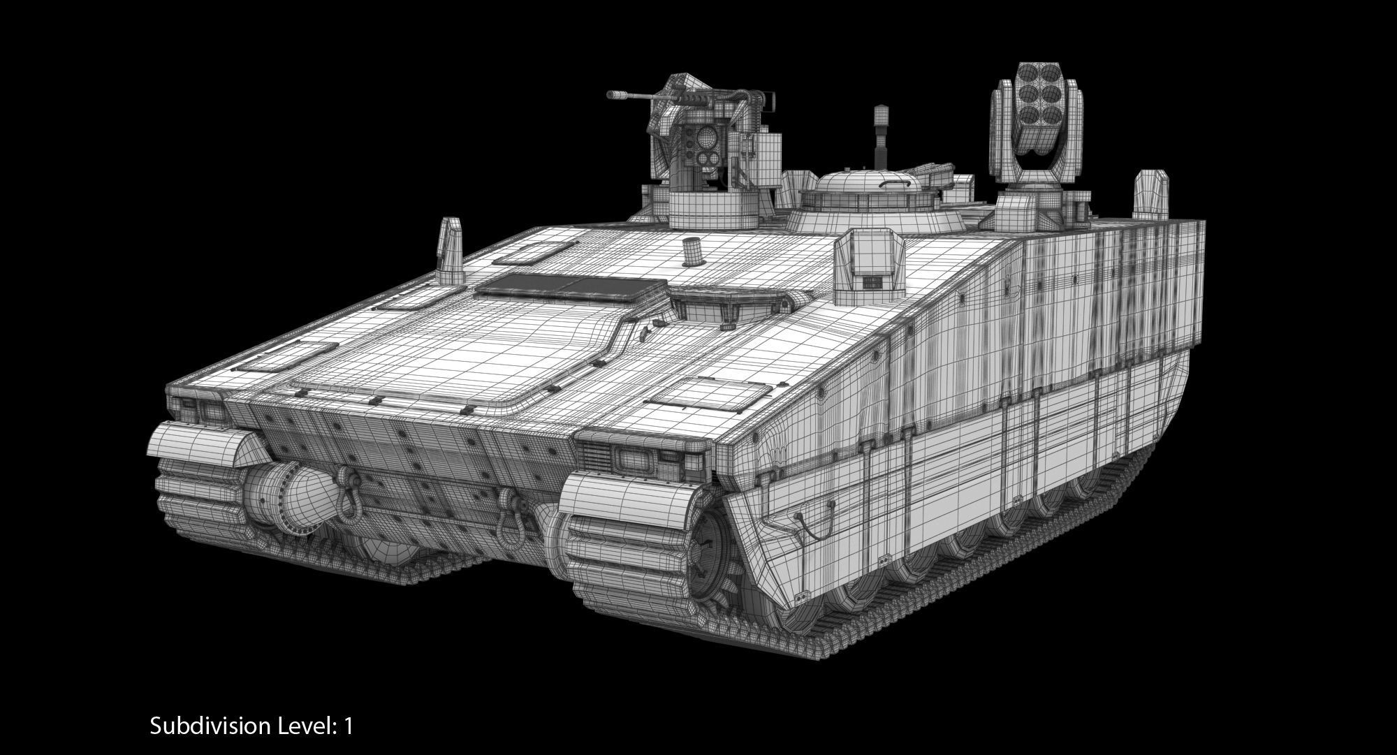CV90 Armadillo Low-poly 3D model_11