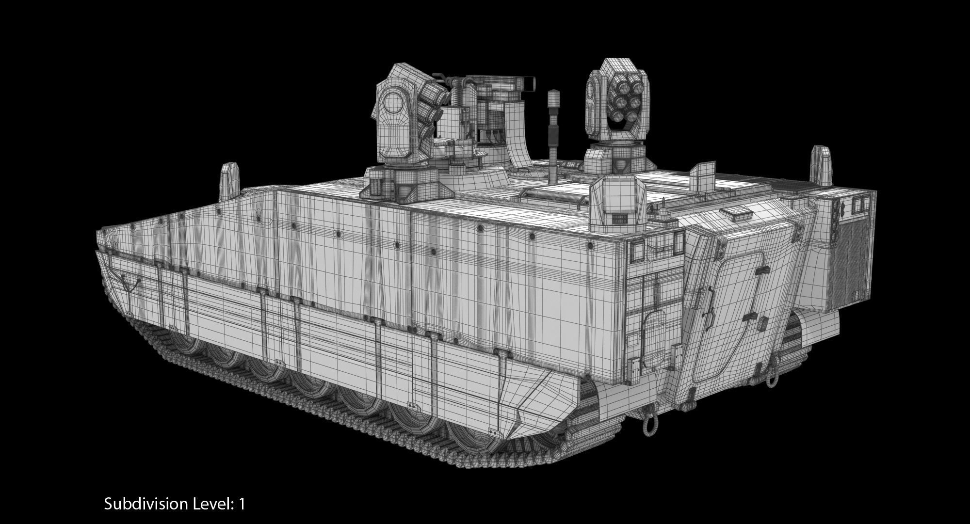 CV90 Armadillo Low-poly 3D model_17