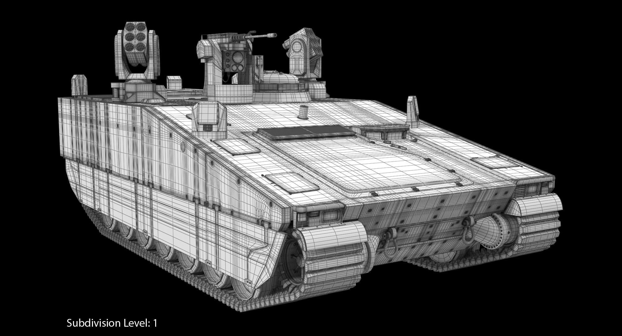 CV90 Armadillo Low-poly 3D model_5