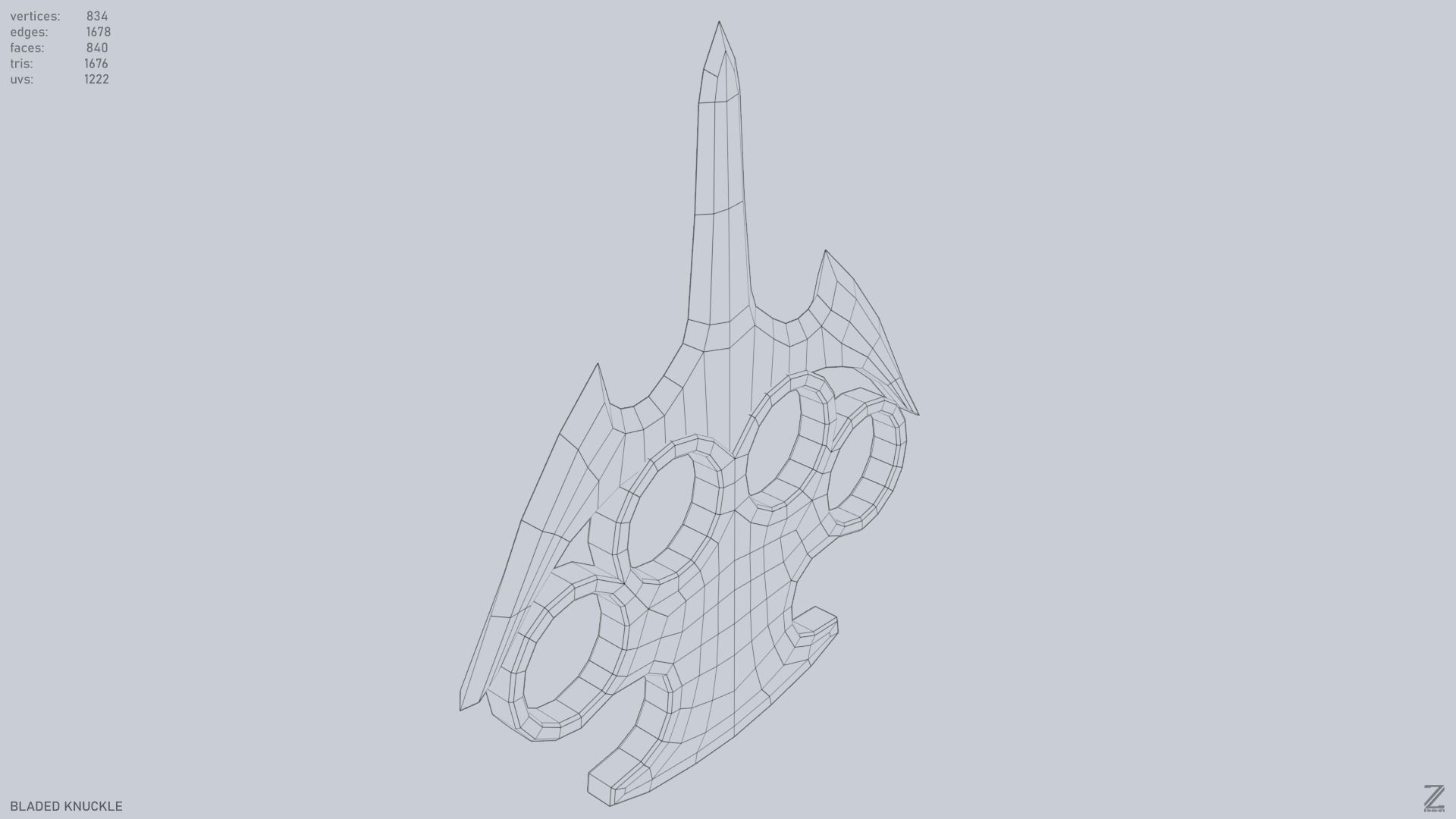 Bladed knuckle Low-poly 3D model_12