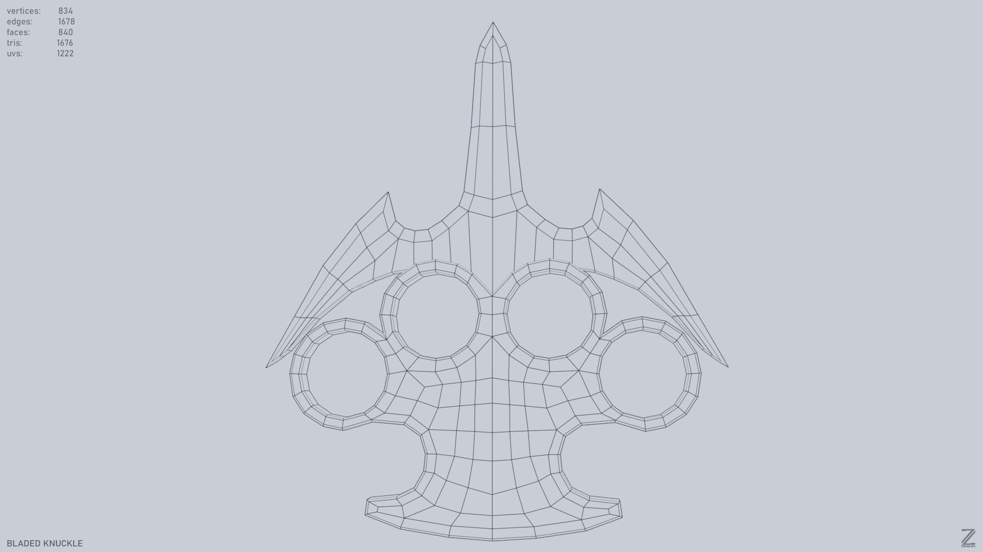 Bladed knuckle Low-poly 3D model_15