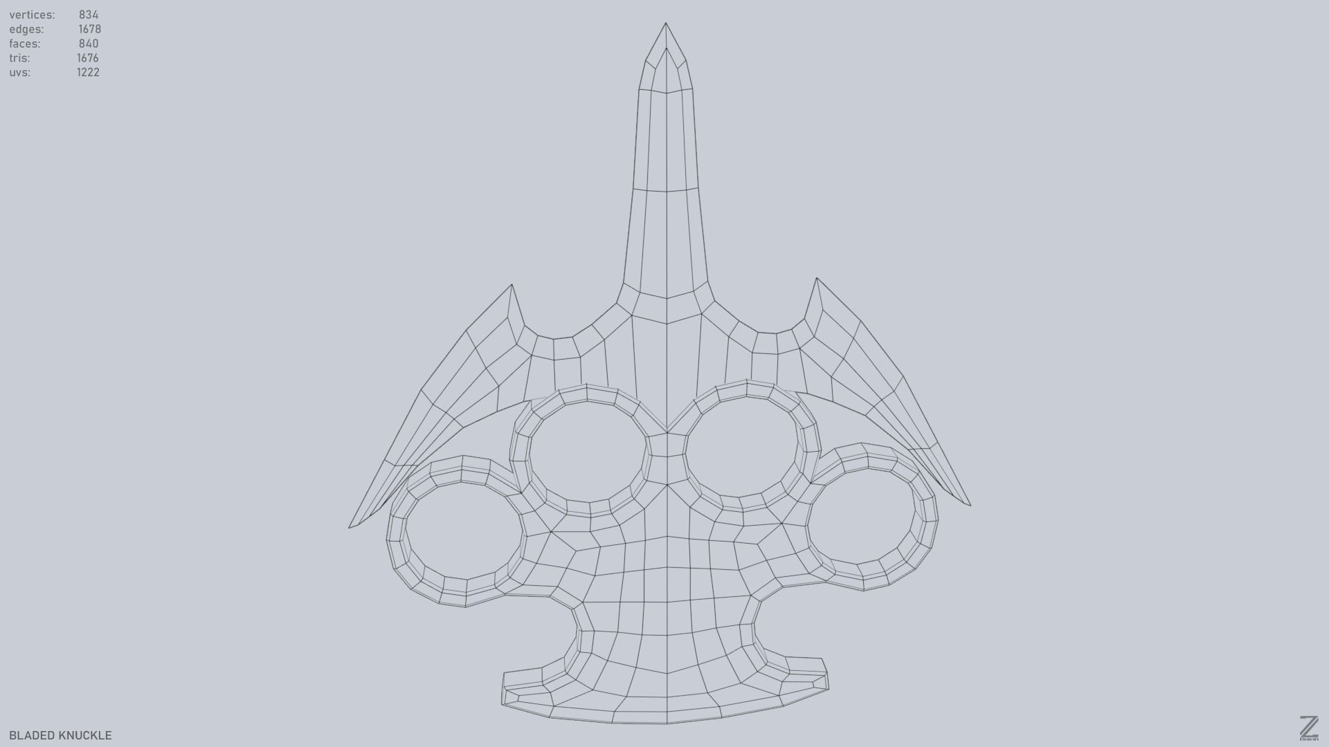 Bladed knuckle Low-poly 3D model_13