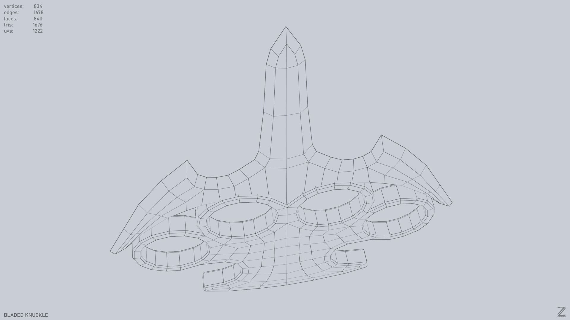 Bladed knuckle Low-poly 3D model_14