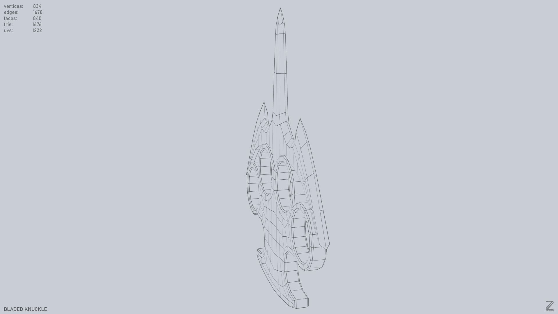 Bladed knuckle Low-poly 3D model_11
