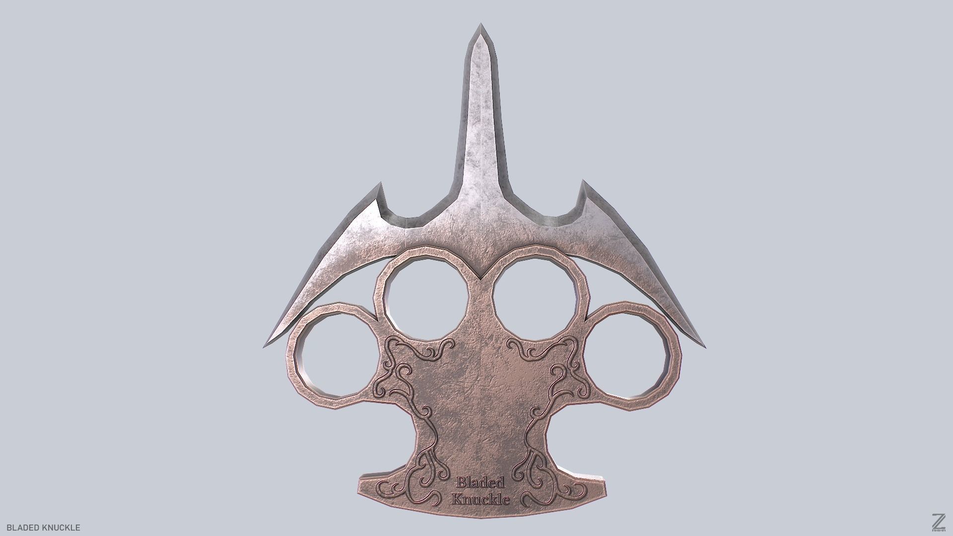 Bladed knuckle Low-poly 3D model_2