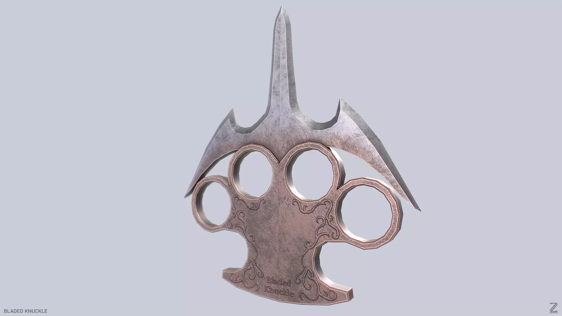 Bladed knuckle Low-poly 3D model_0