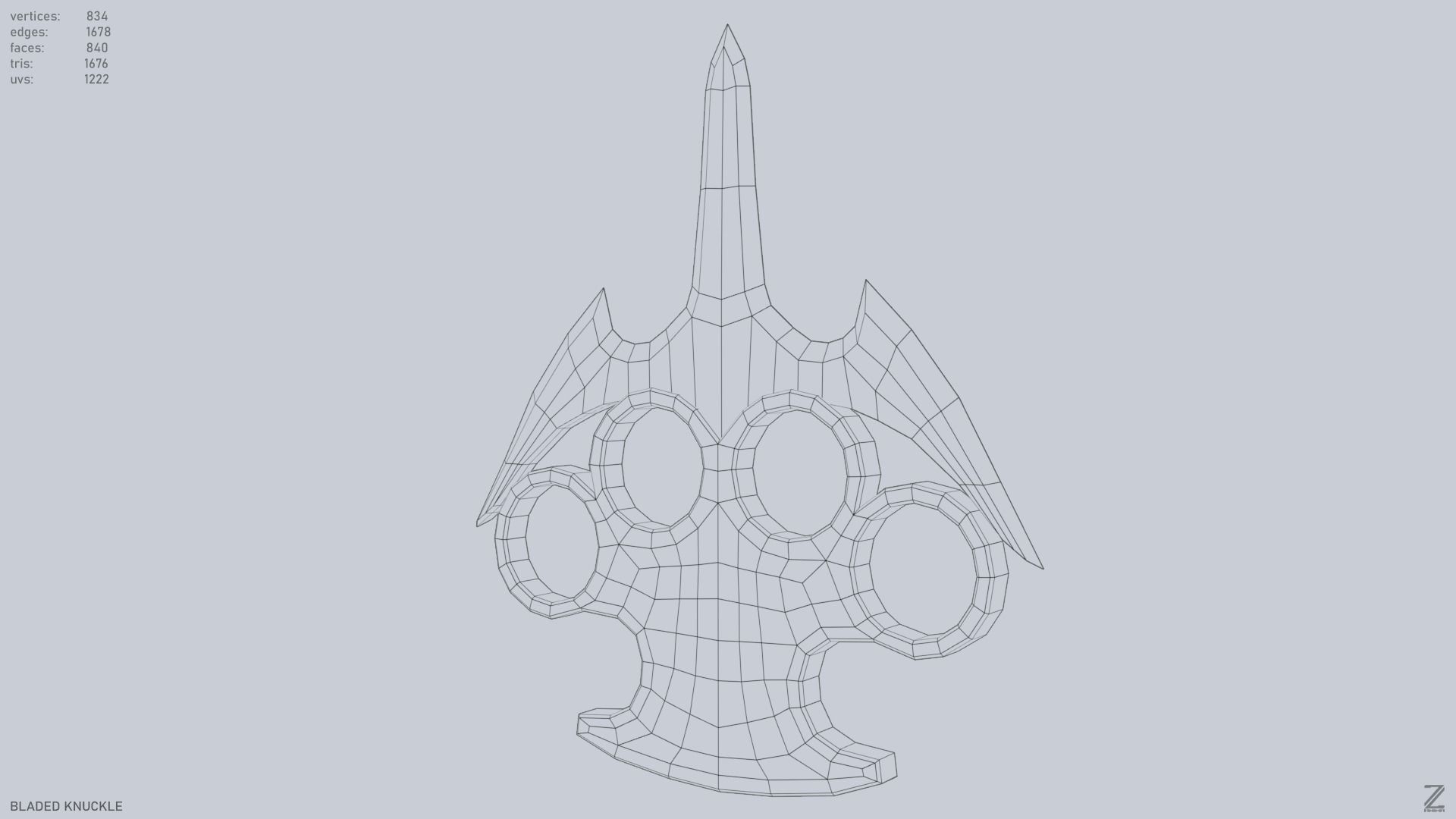 Bladed knuckle Low-poly 3D model_9