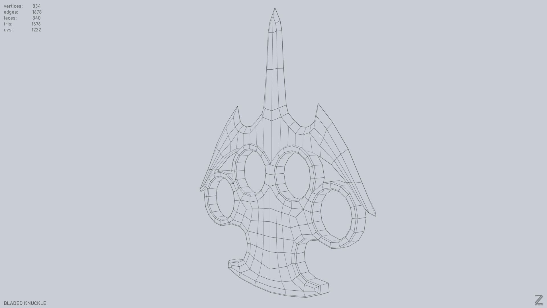 Bladed knuckle Low-poly 3D model_10