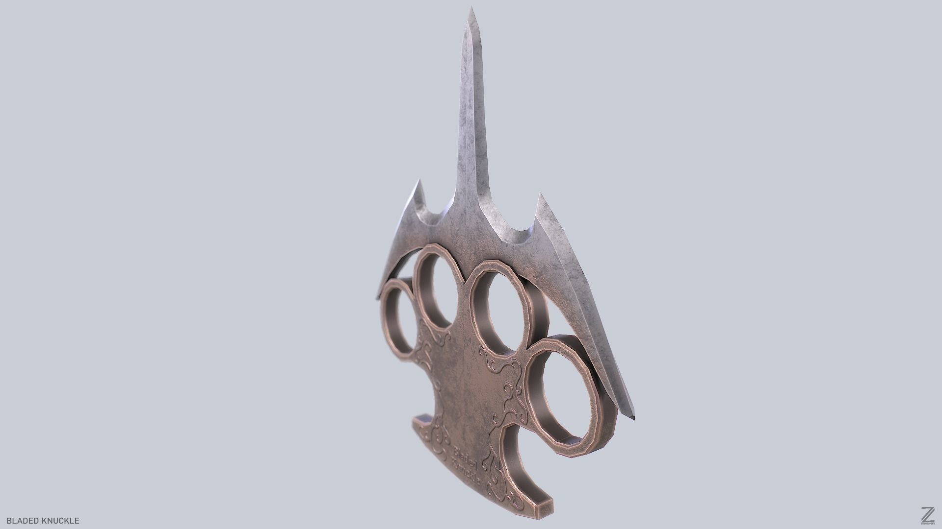 Bladed knuckle Low-poly 3D model_4