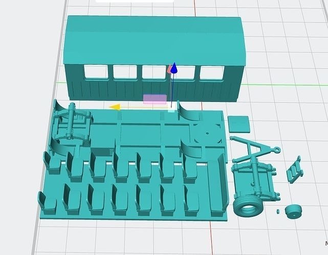 Tractor trailer people 3D print model