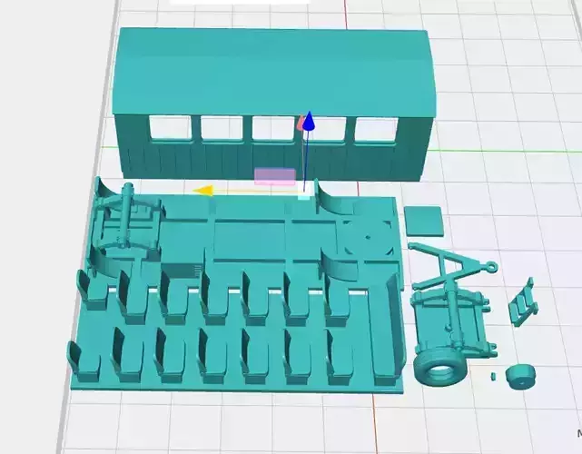 Tractor trailer people 3D print model