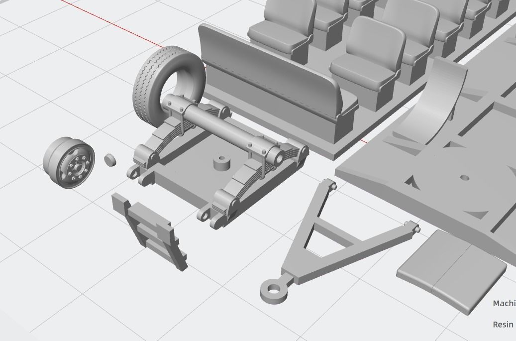 Tractor trailer people 3D print model_2