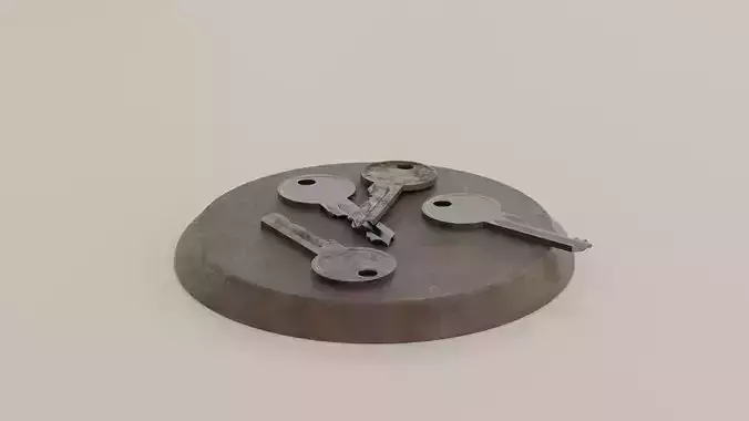 Steel Key 01 with 3 types of wear SubD and Game Ready