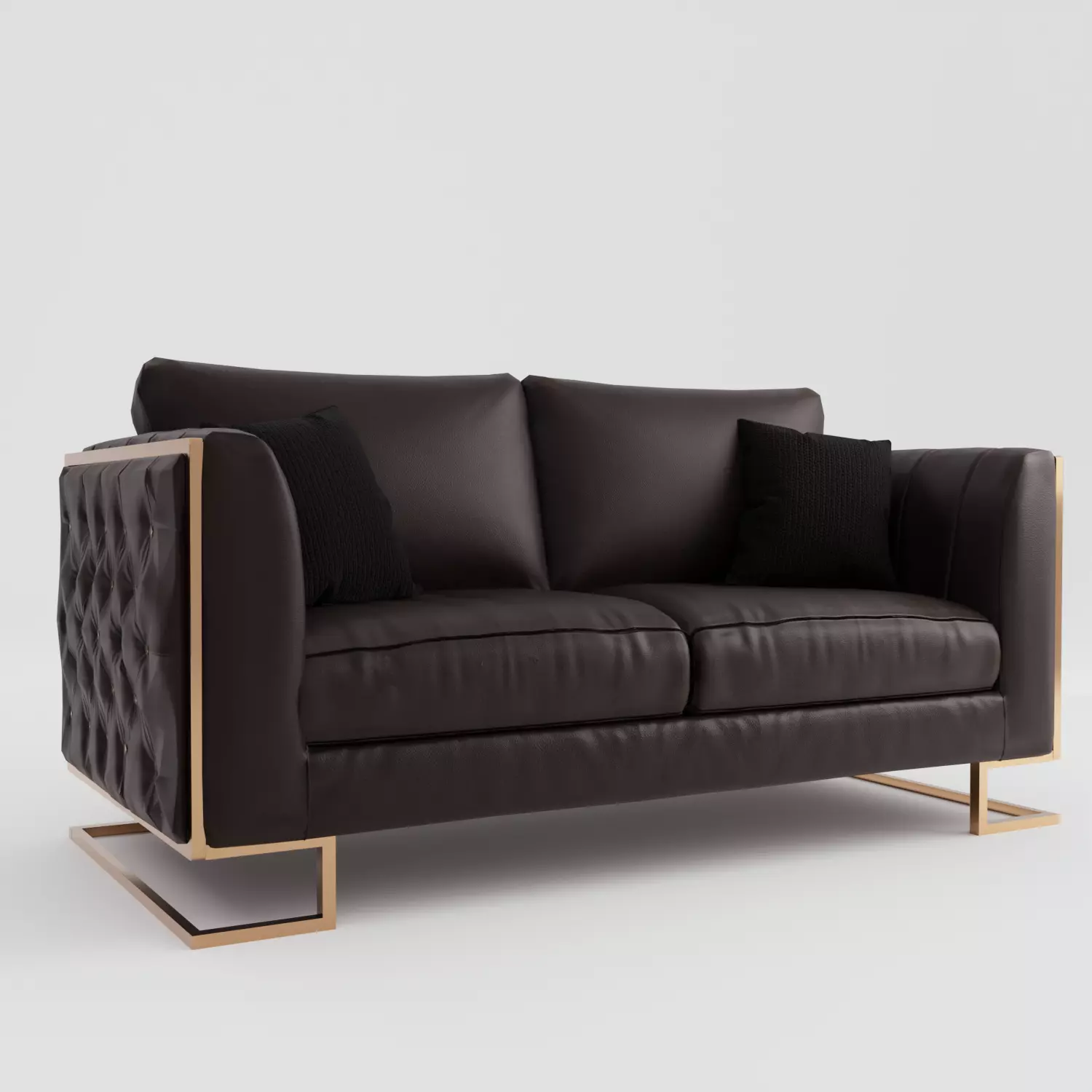 Vintage Sofa Low-poly 3D model_0