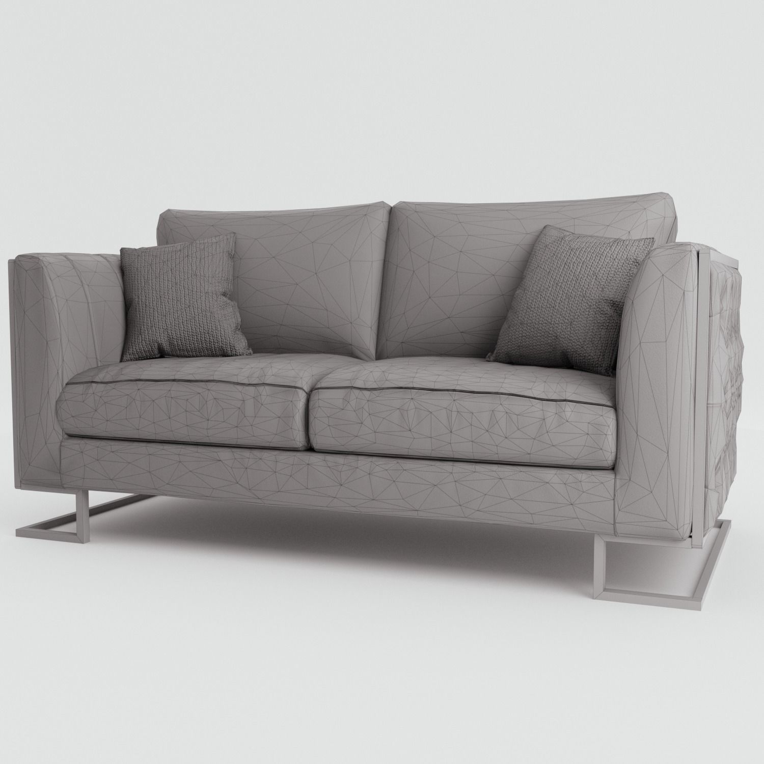 Vintage Sofa Low-poly 3D model_9