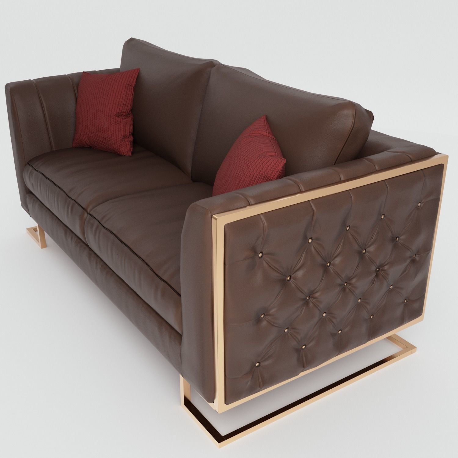 Vintage Sofa Low-poly 3D model_5