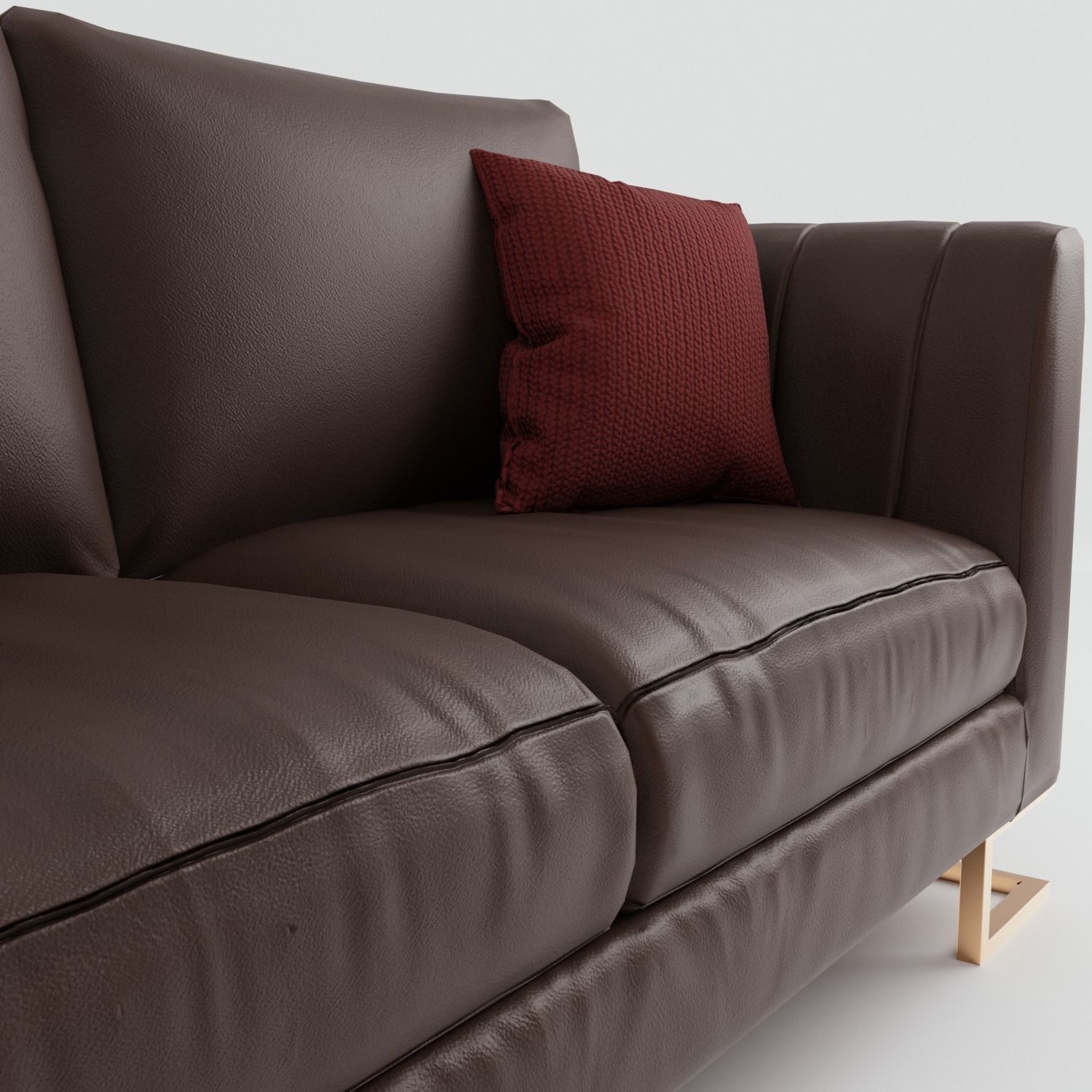 Vintage Sofa Low-poly 3D model_7