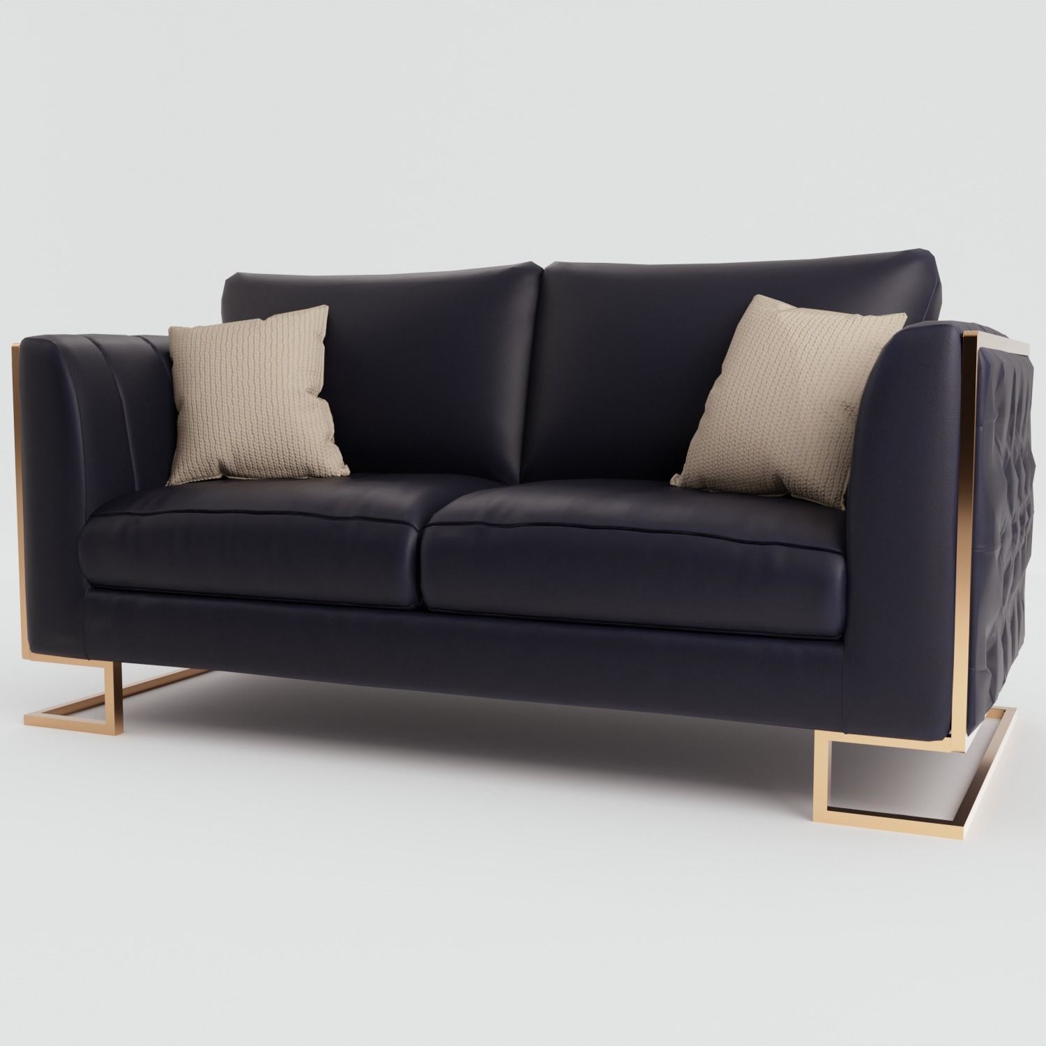 Vintage Sofa Low-poly 3D model_2