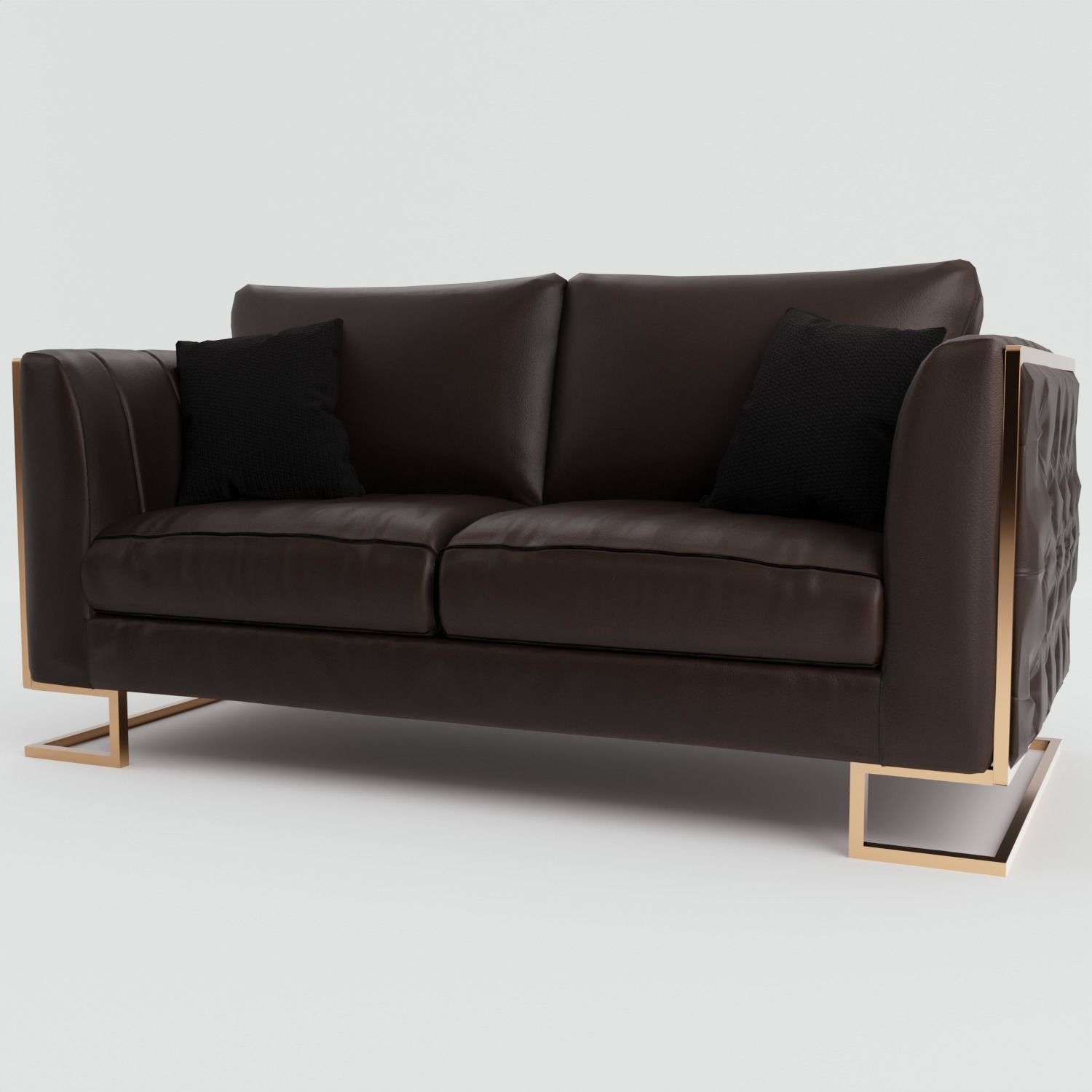 Vintage Sofa Low-poly 3D model_1