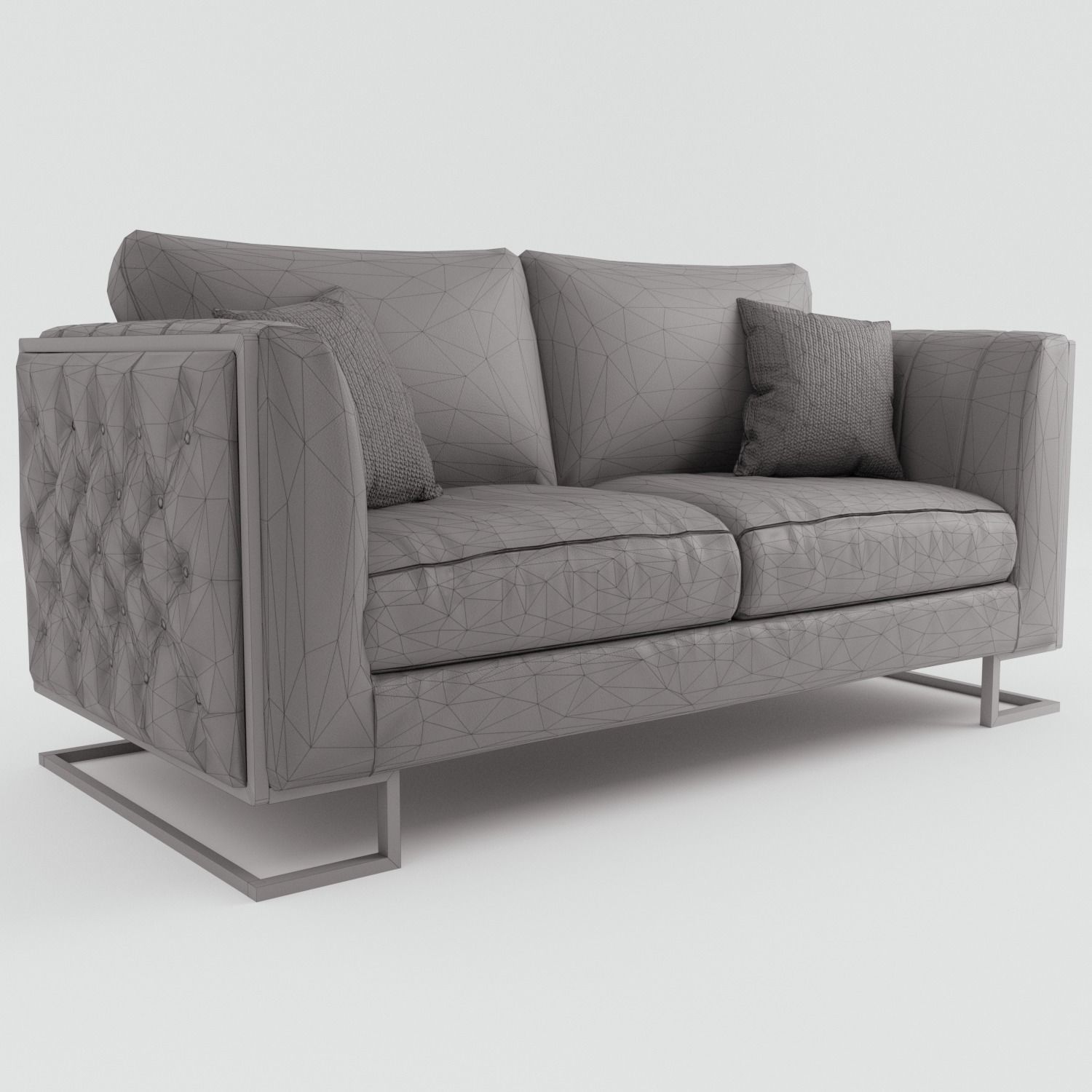 Vintage Sofa Low-poly 3D model_8