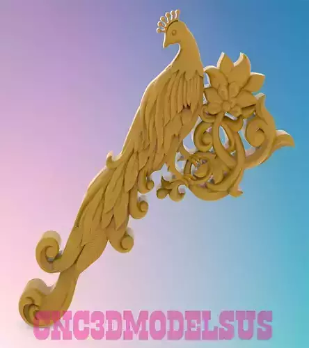 Firebird on a branch 3D MODEL STL FILE FOR CNC ROUTER