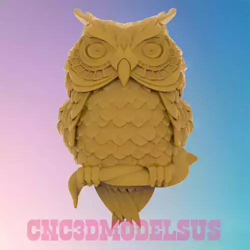 Owl 3 3D MODEL STL FILE FOR CNC ROUTER LASER