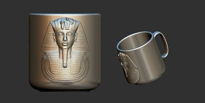 Tutankhamun Pharaoh Golden Mask Mug 3d printable model 3D print model