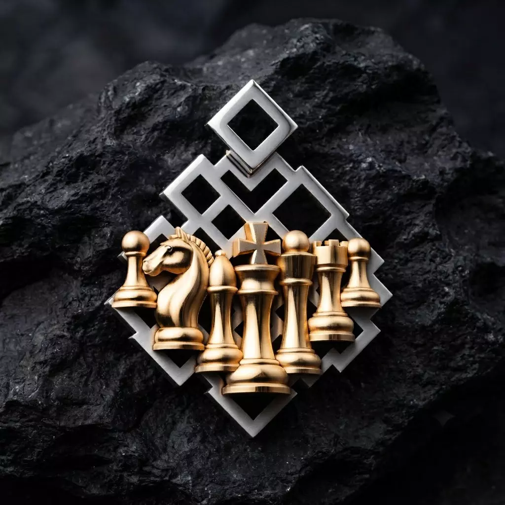 Jewelry Chess Pendant With Enamel 3D print model