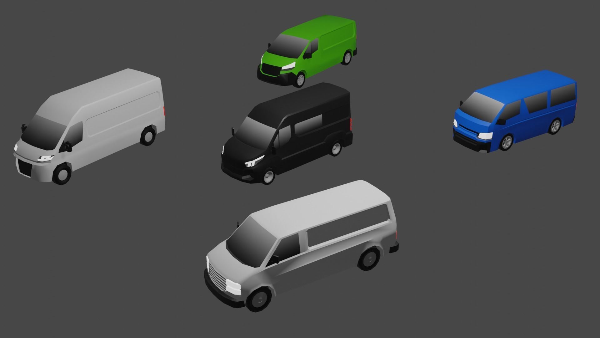 Low poly vehicle pack  Low-poly 3D model_12
