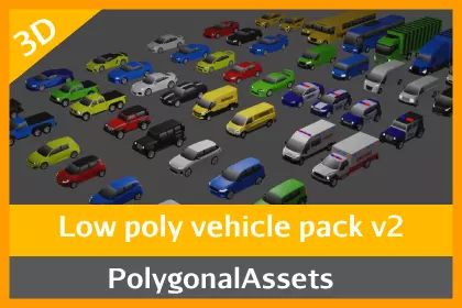 Low poly vehicle pack  Low-poly 3D model_0