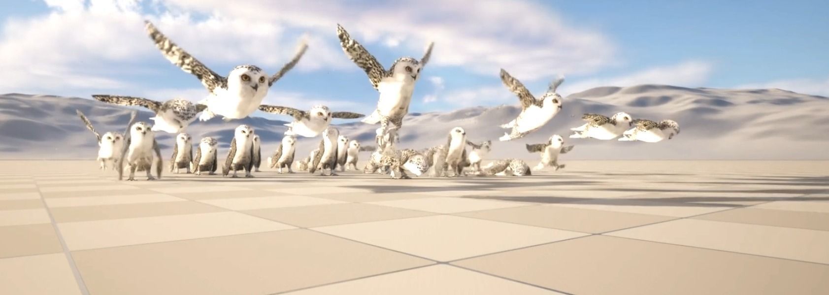 Snowy White Owl Animated Low-poly 3D model_23