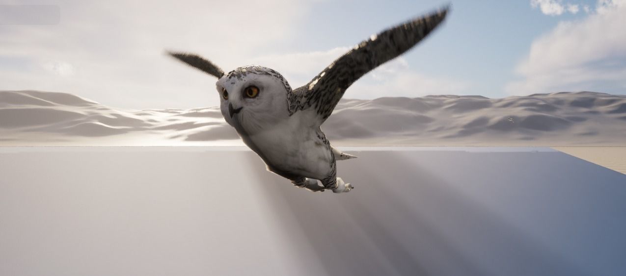Snowy White Owl Animated Low-poly 3D model_11