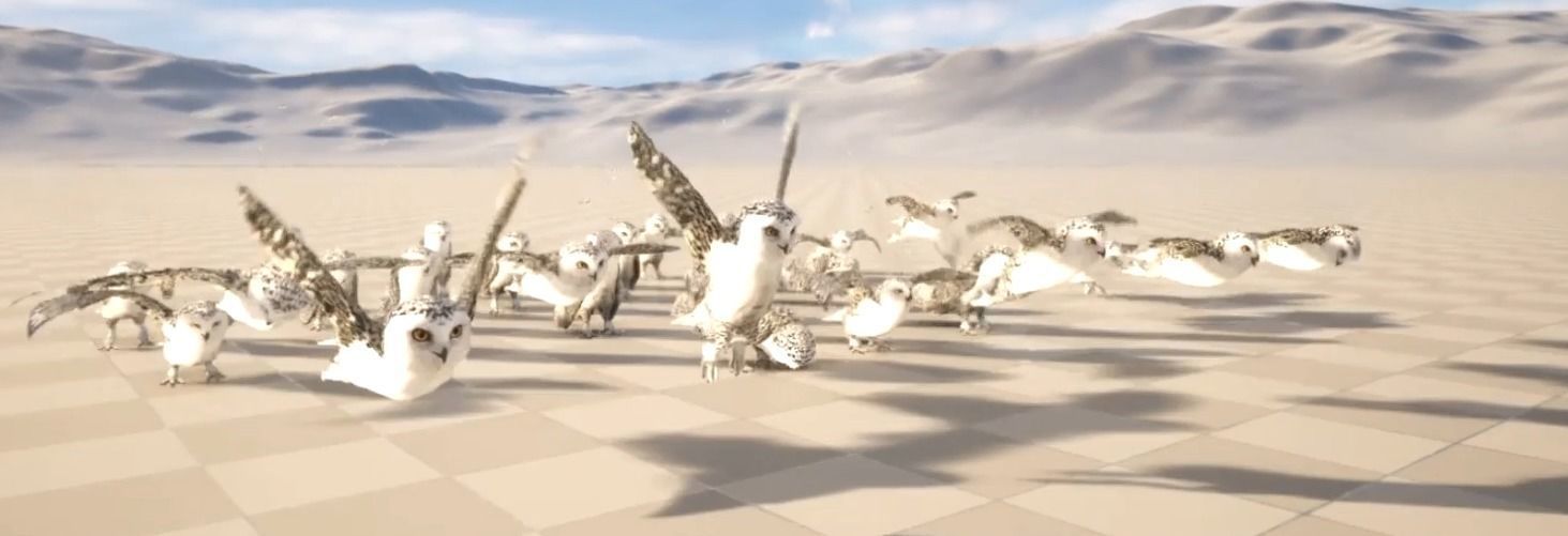 Snowy White Owl Animated Low-poly 3D model_25