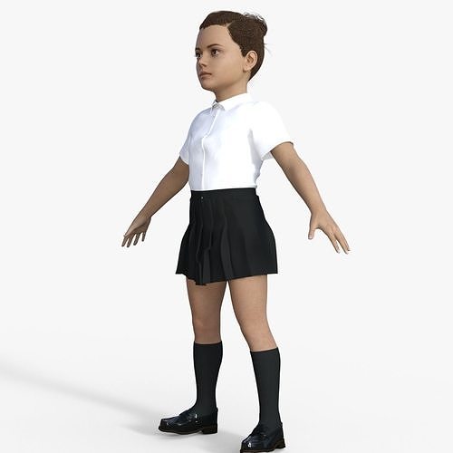 Realistic Teen Girl Rigged 3D model