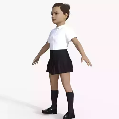 Realistic Teen Girl Rigged